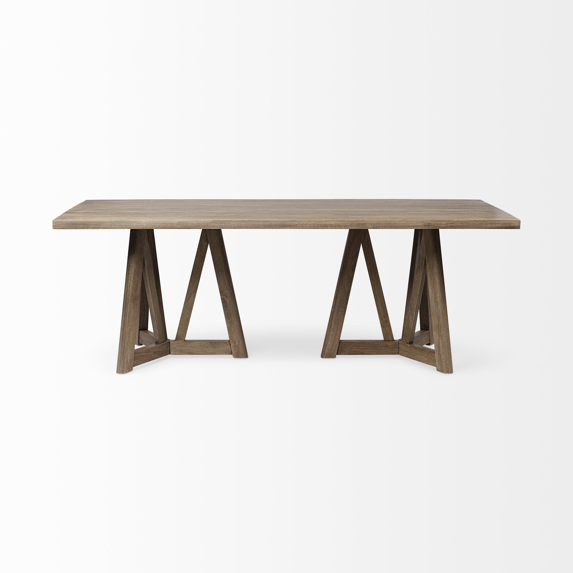 84x40 Rectangular Brown Solid Wood Top & Base Dining Table