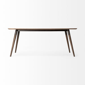 72x39 Brown Solid Wood Top with Metal and Wood Leg Dining Table