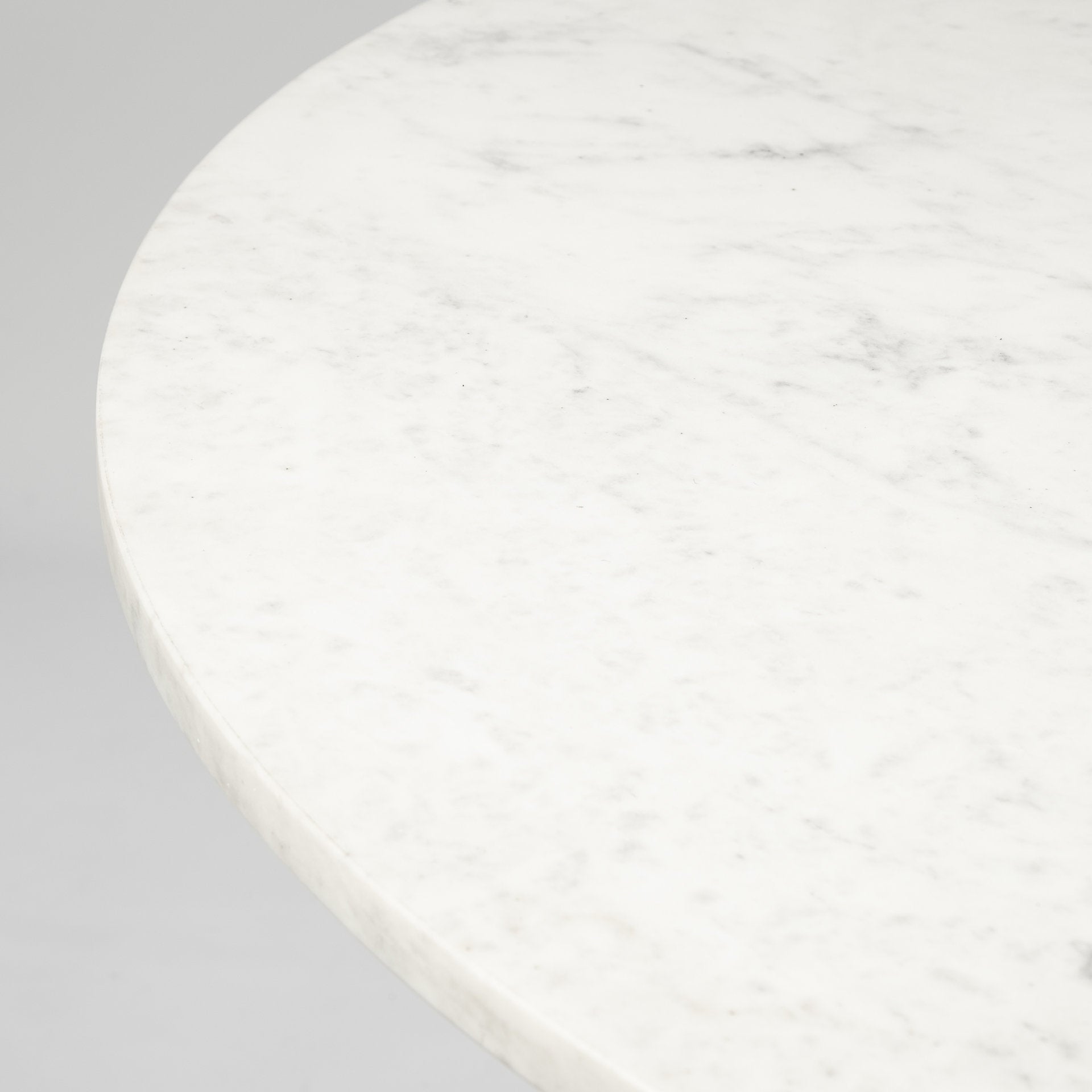 48" Round White Marble Top with Black Metal Base Dining Table