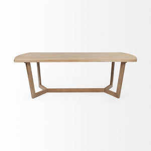 91.5x38 Rectangular Brown Solid Wood Top and Base Dining Table