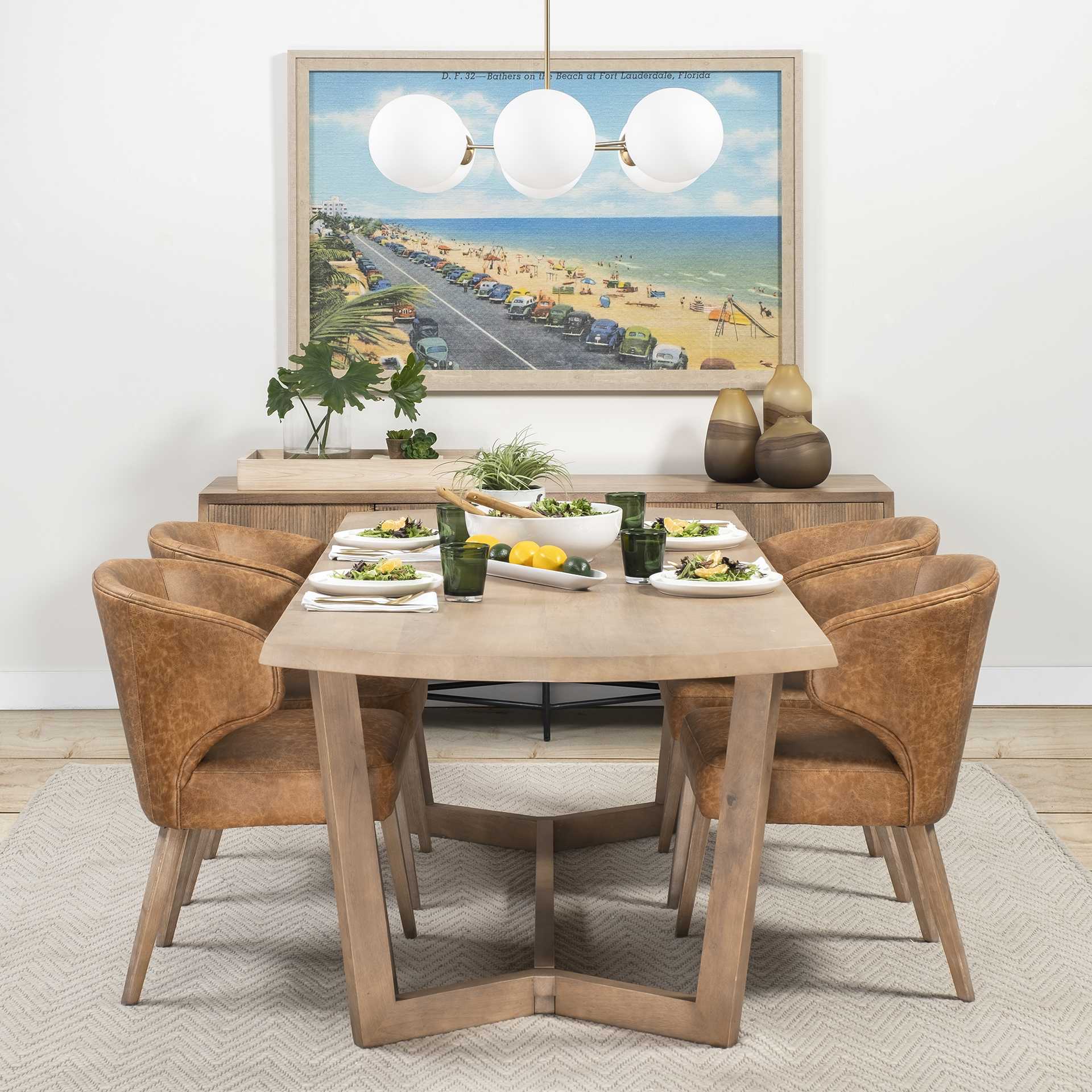 91.5x38 Rectangular Brown Solid Wood Top and Base Dining Table