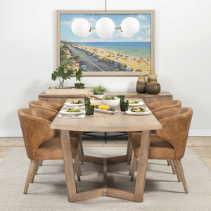 91.5x38 Rectangular Brown Solid Wood Top and Base Dining Table