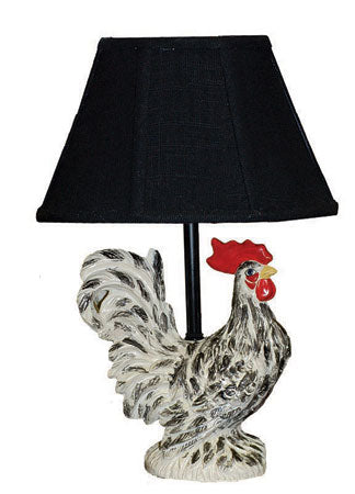 Black and White Rooster Accent Lamp