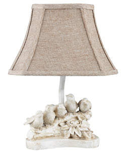 Five Little Birds Accent Lamp with Neutral Shade