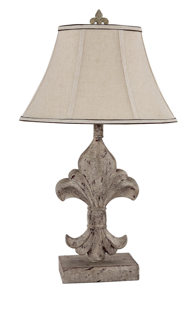Classic French Accent Lamp with Neutral linen Shade