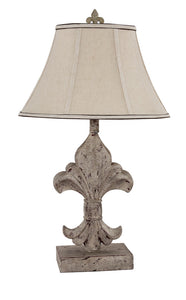 Classic French Accent Lamp with Neutral linen Shade