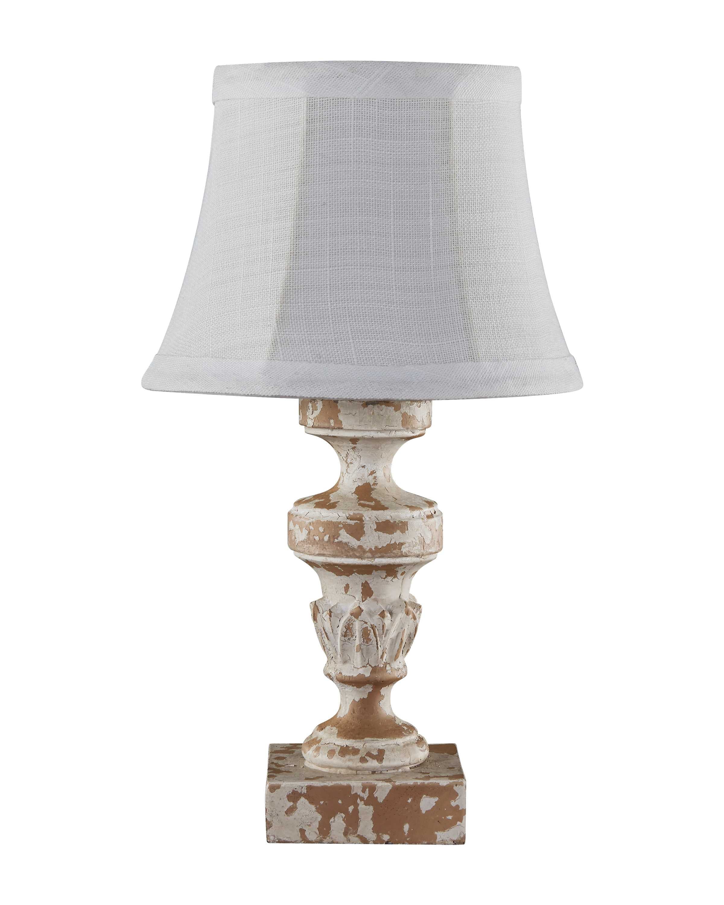 Distressed White Accent Lamp