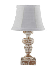 Distressed White Accent Lamp