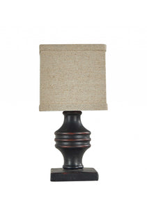 Black Accent Lamp with Neutral Shade