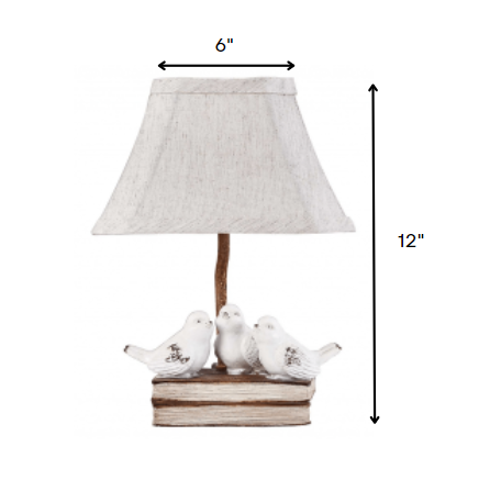 Three feathered Friends Atop a Stack of Books Accent Lamp