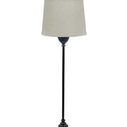 Black Floor Lamp with Natural Shade