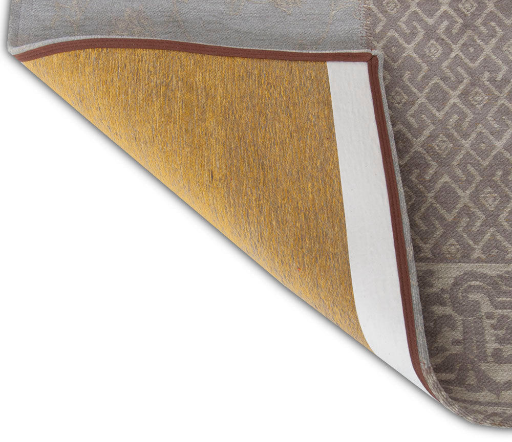 7' x 9' Yellow and Gray Patchwork Design Area Rug