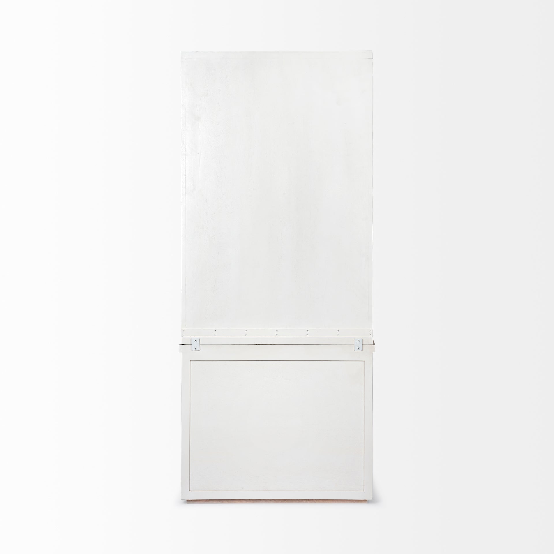 White and Medium Brown Wood Shelving Unit with 3 Shelves