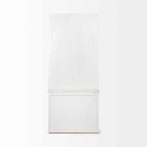 White and Medium Brown Wood Shelving Unit with 3 Shelves