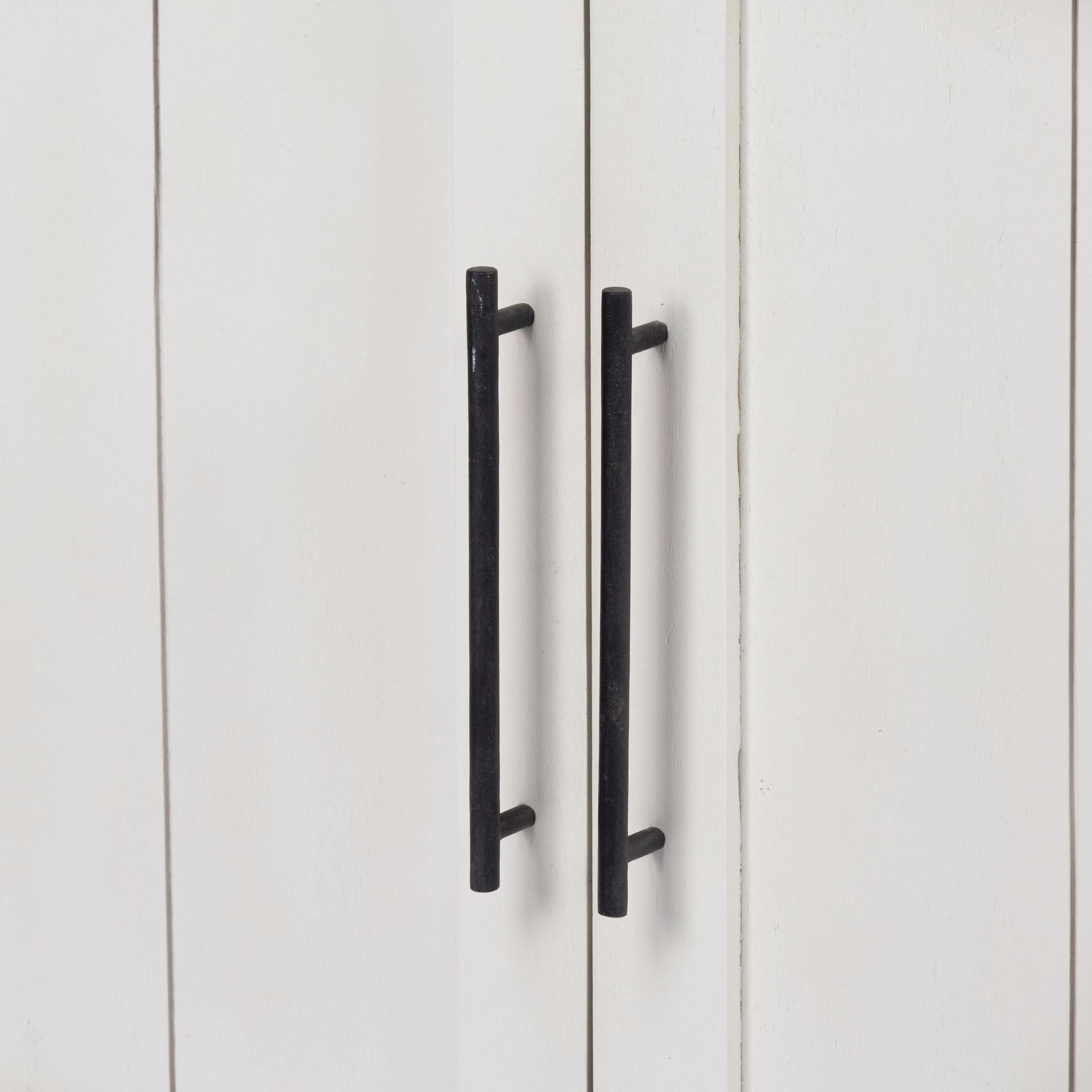White and Medium Brown Wood Shelving Unit with 3 Shelves