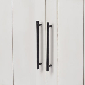 White and Medium Brown Wood Shelving Unit with 3 Shelves