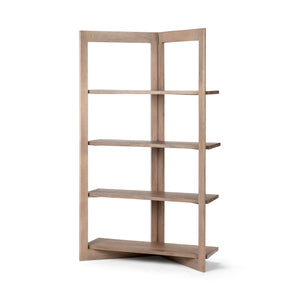Light Brown Wood Shelving Unit with 4 Shelves