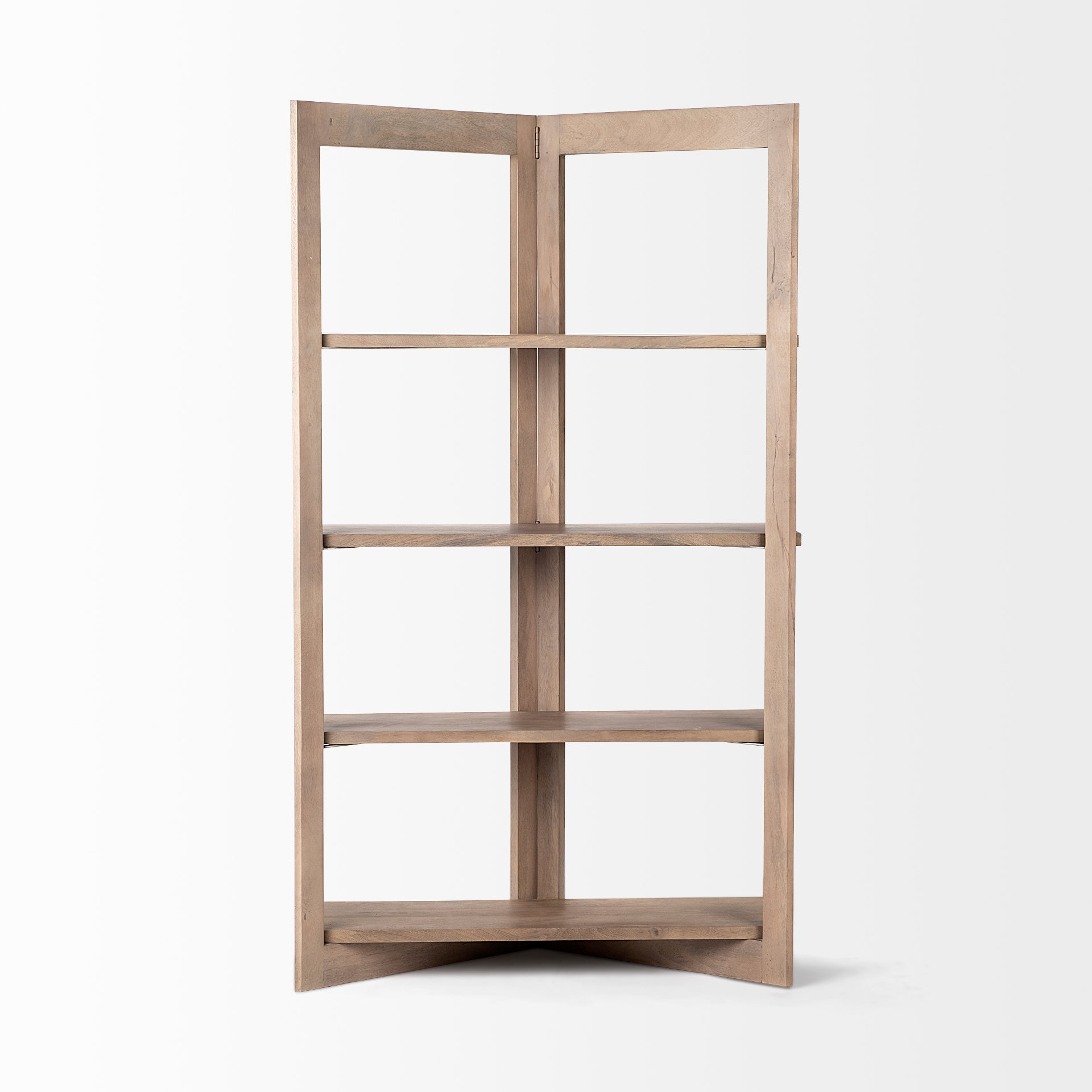 Light Brown Wood Shelving Unit with 4 Shelves