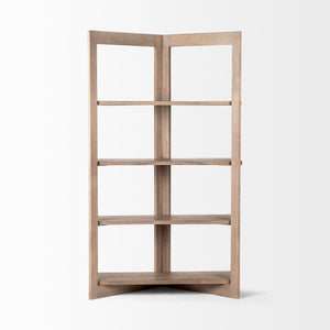 Light Brown Wood Shelving Unit with 4 Shelves