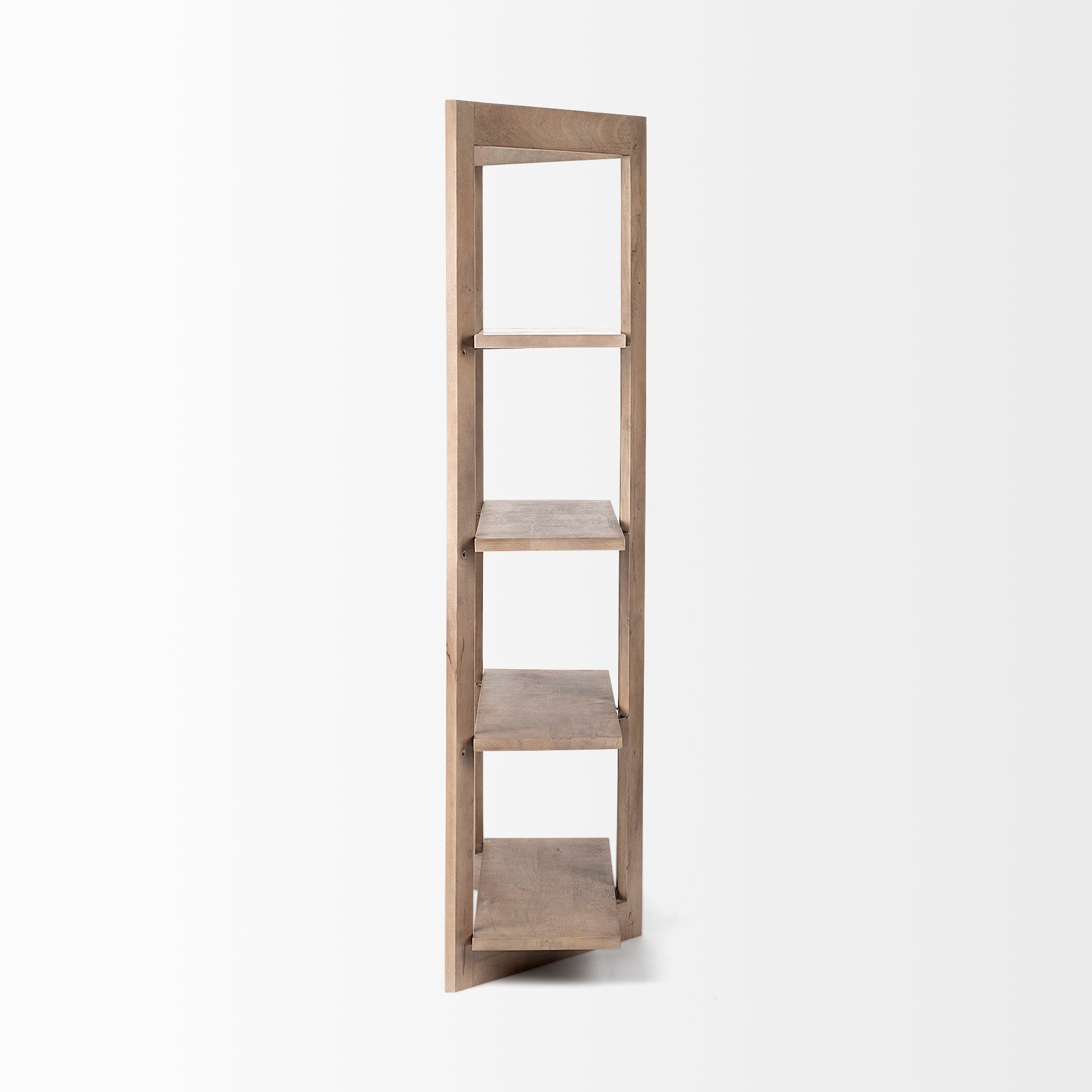 Light Brown Wood Shelving Unit with 4 Shelves