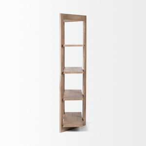Light Brown Wood Shelving Unit with 4 Shelves