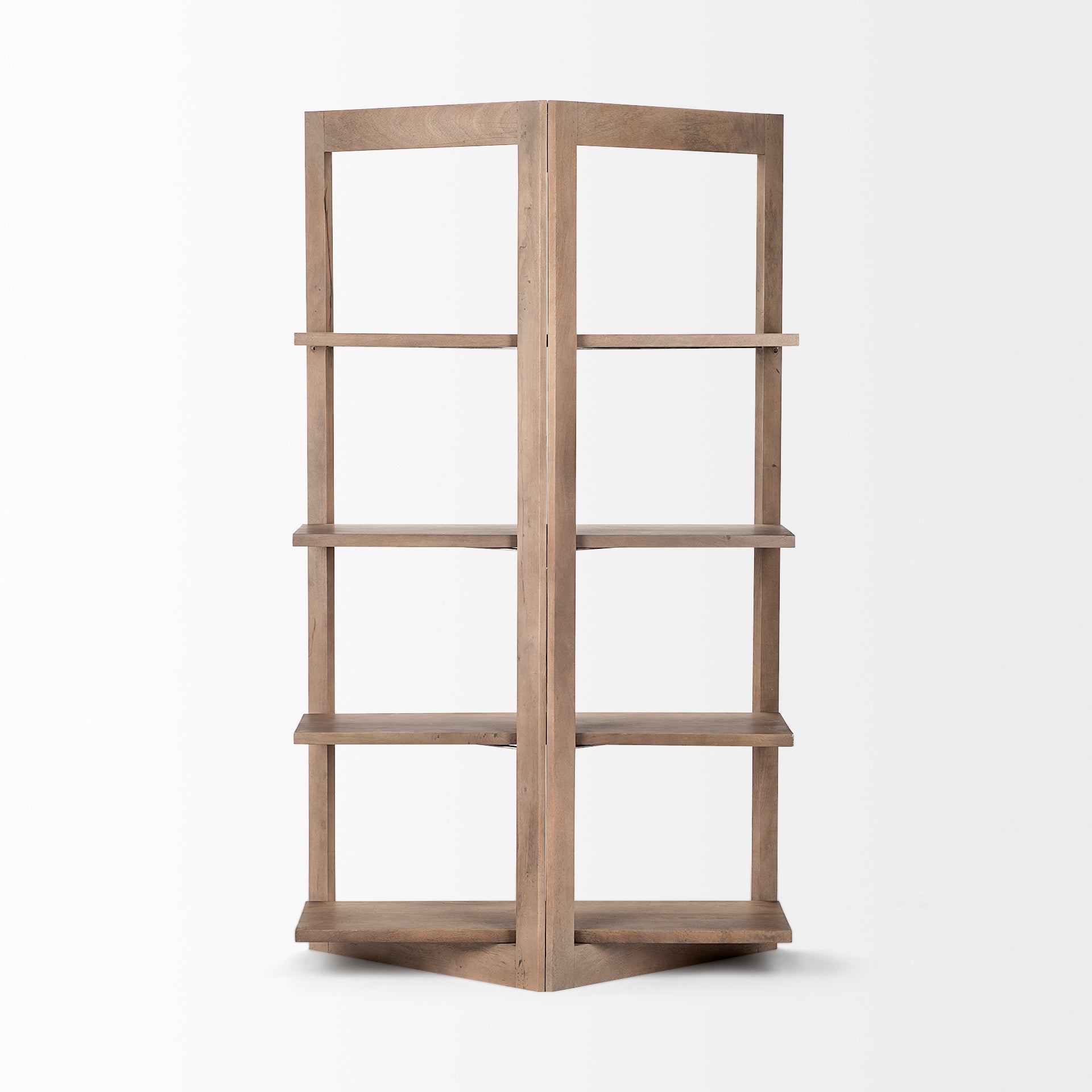 Light Brown Wood Shelving Unit with 4 Shelves