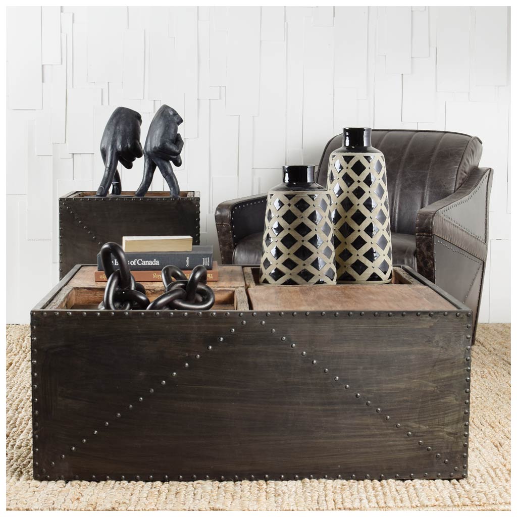 Brown Leather Body Accent Chair with Studded Details