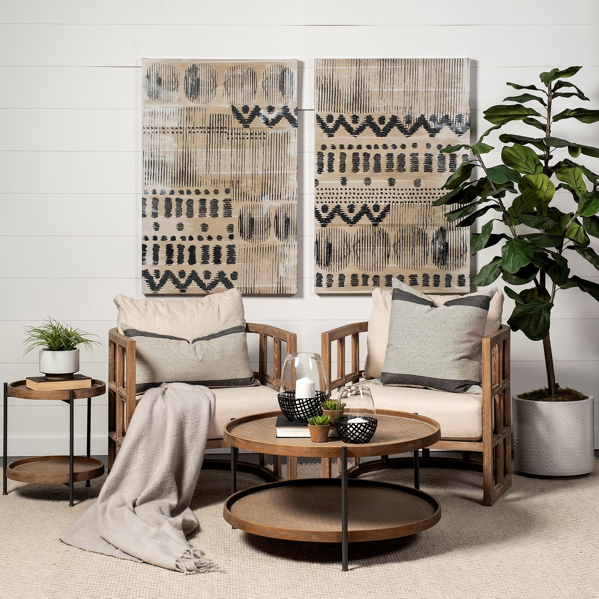 Tan Fabric Covered Cushioned Demi Lune Accent Chair with Wooden Frame