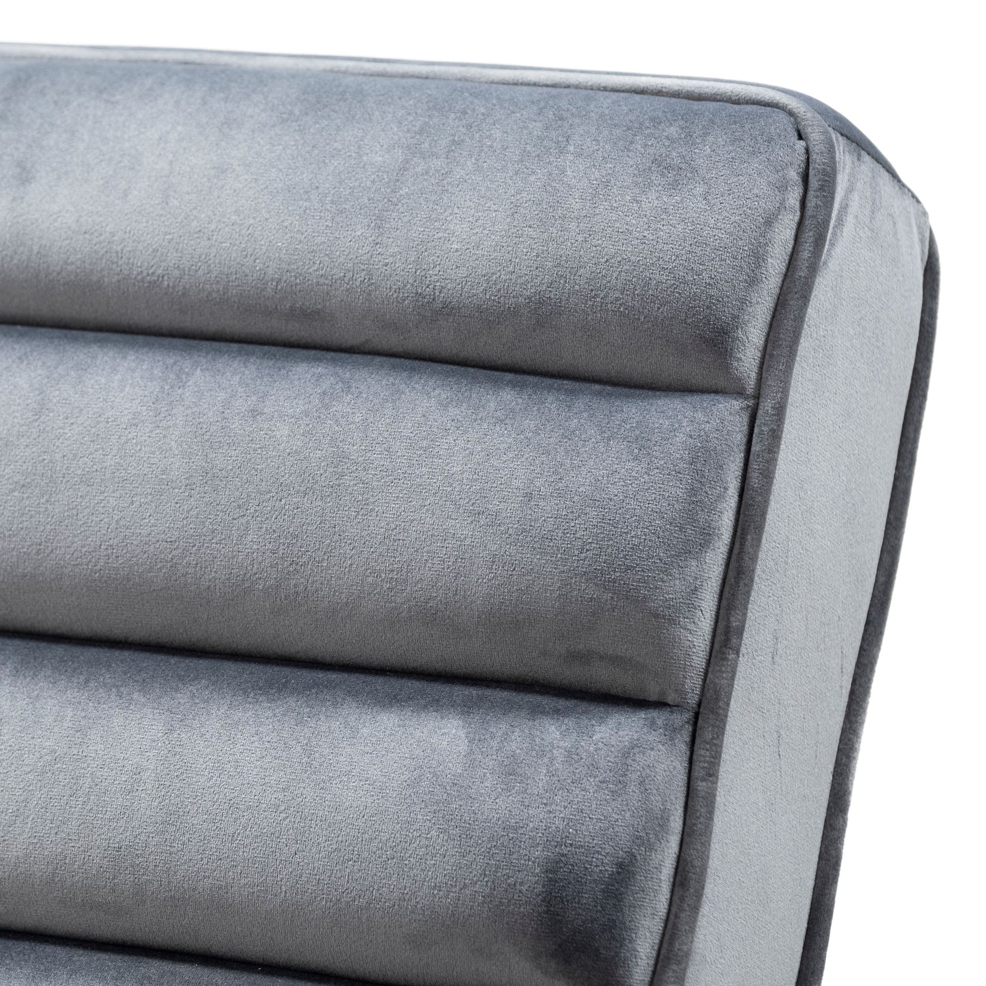 Gray Velvet Wrapped Dark Brown Accent Chair with Wooden Frame