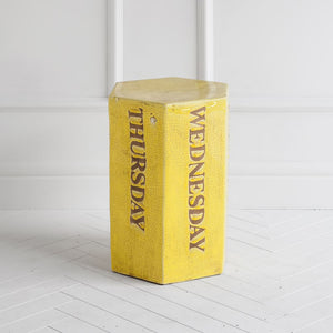 Yellow Tone Ceramic Accent Table with Hexagonal Top