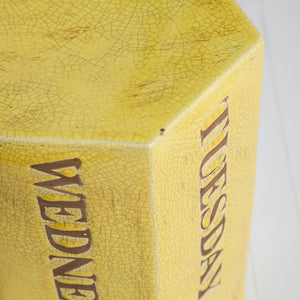 Yellow Tone Ceramic Accent Table with Hexagonal Top