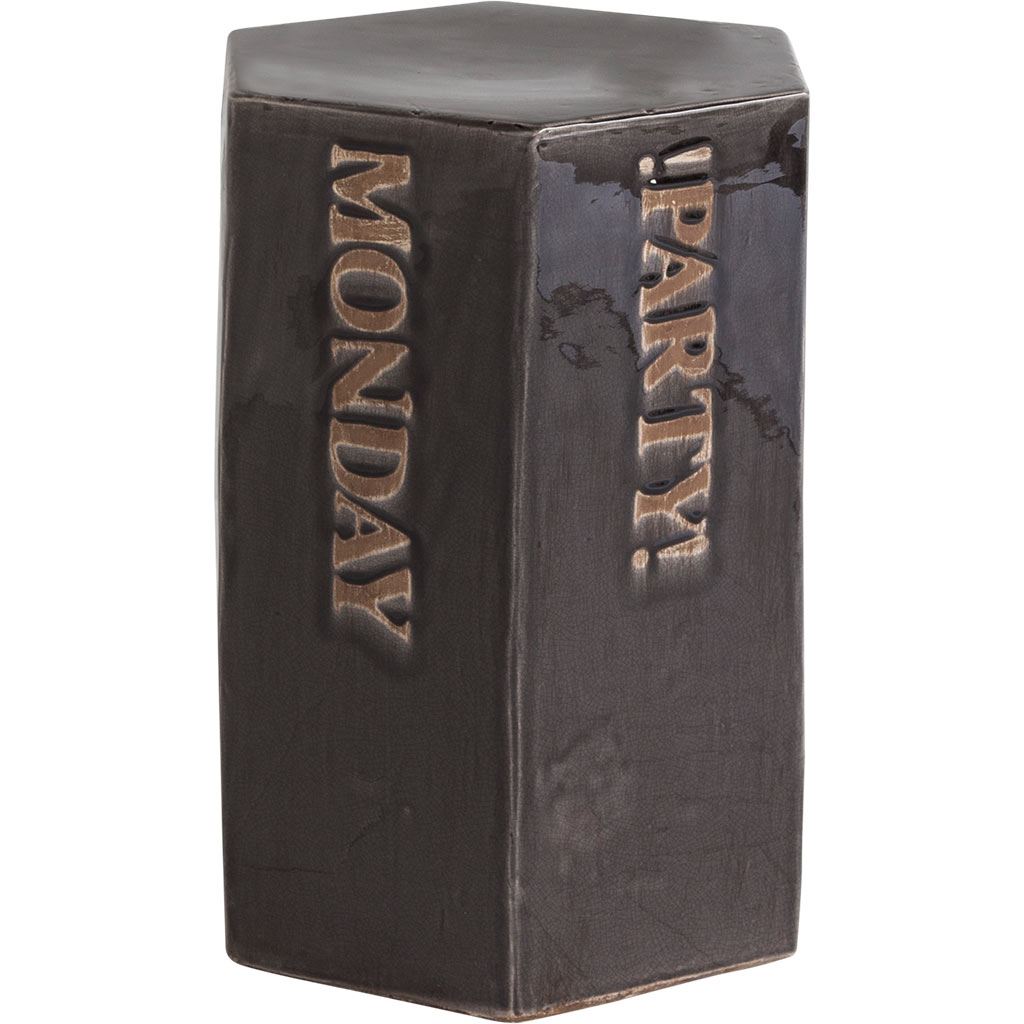 Black Ceramic Accent Table with Hexagonal Top