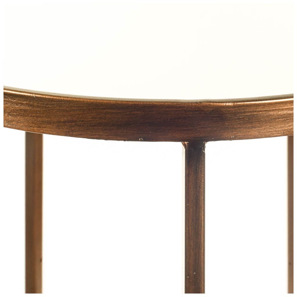 Set of 2  Round Glass Top Accent Tables with Metal Framed