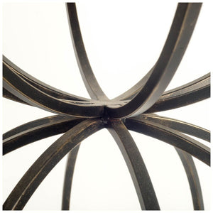 Hour-Glass Mirrored Top Accent Table with Black Iron Base