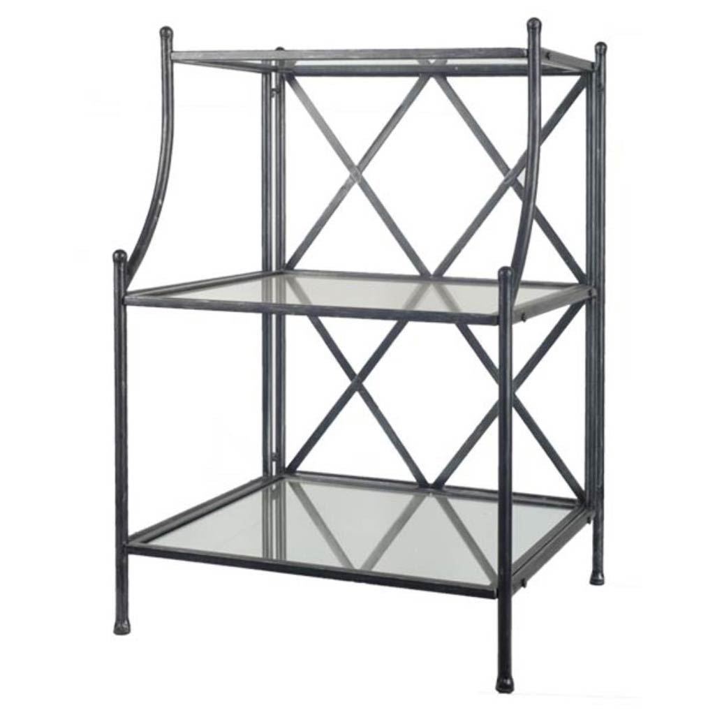 Glass Shelf Accent Table with Gold Metal Frame