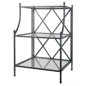 Glass Shelf Accent Table with Gold Metal Frame