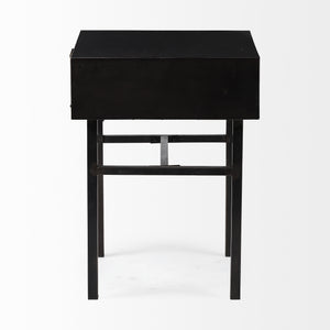 Rectangluar Black and Gold Metal Accent Table