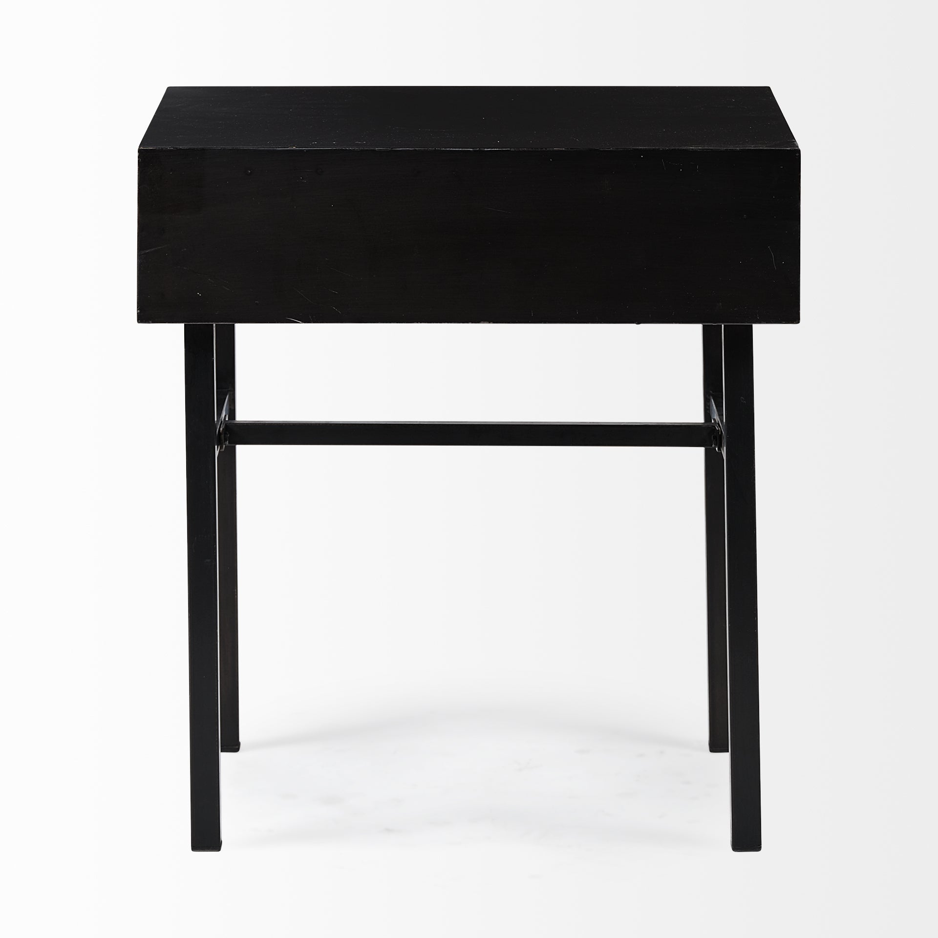 Rectangluar Black and Gold Metal Accent Table
