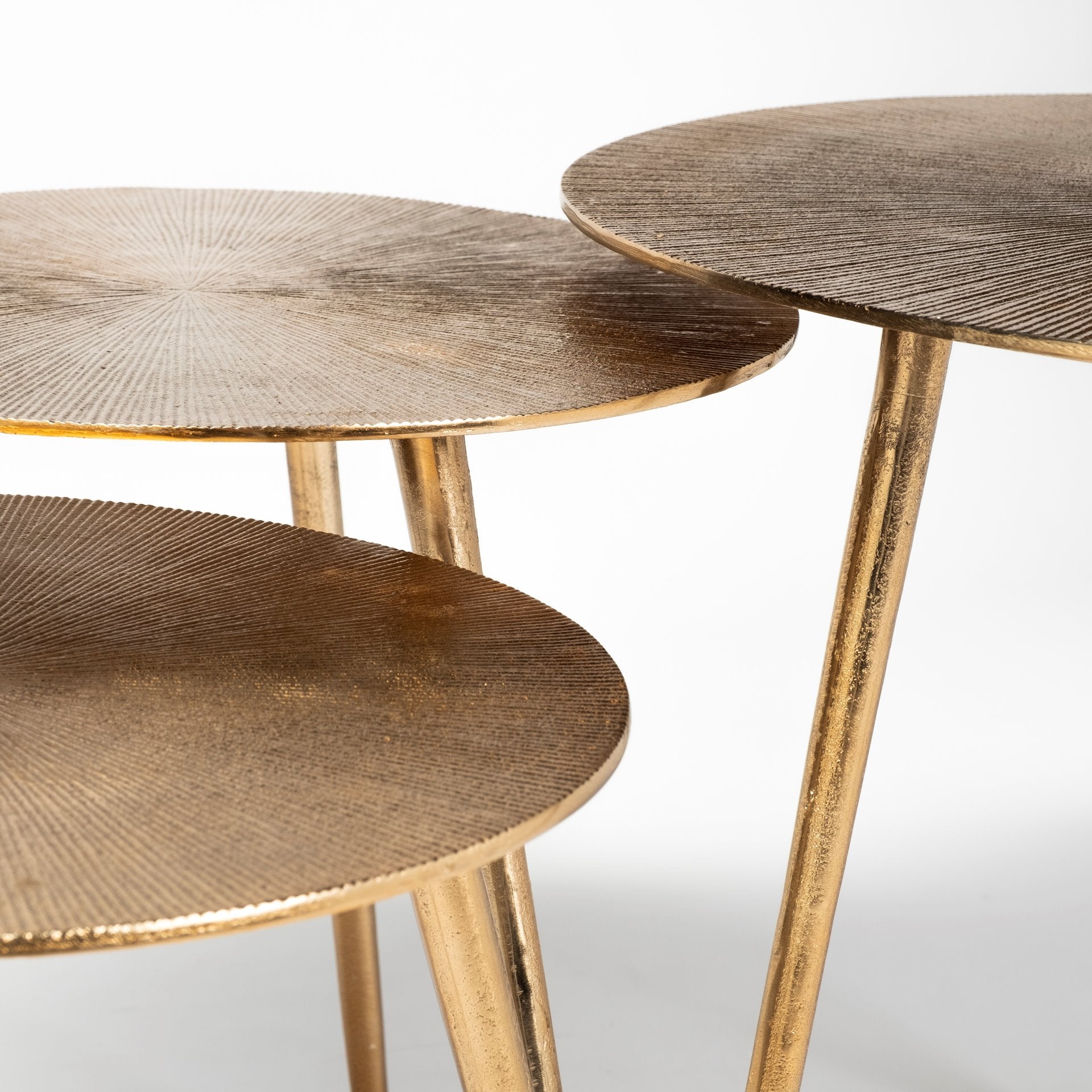 Gold-Toned Cast Aluminum Accent Table with Round Top