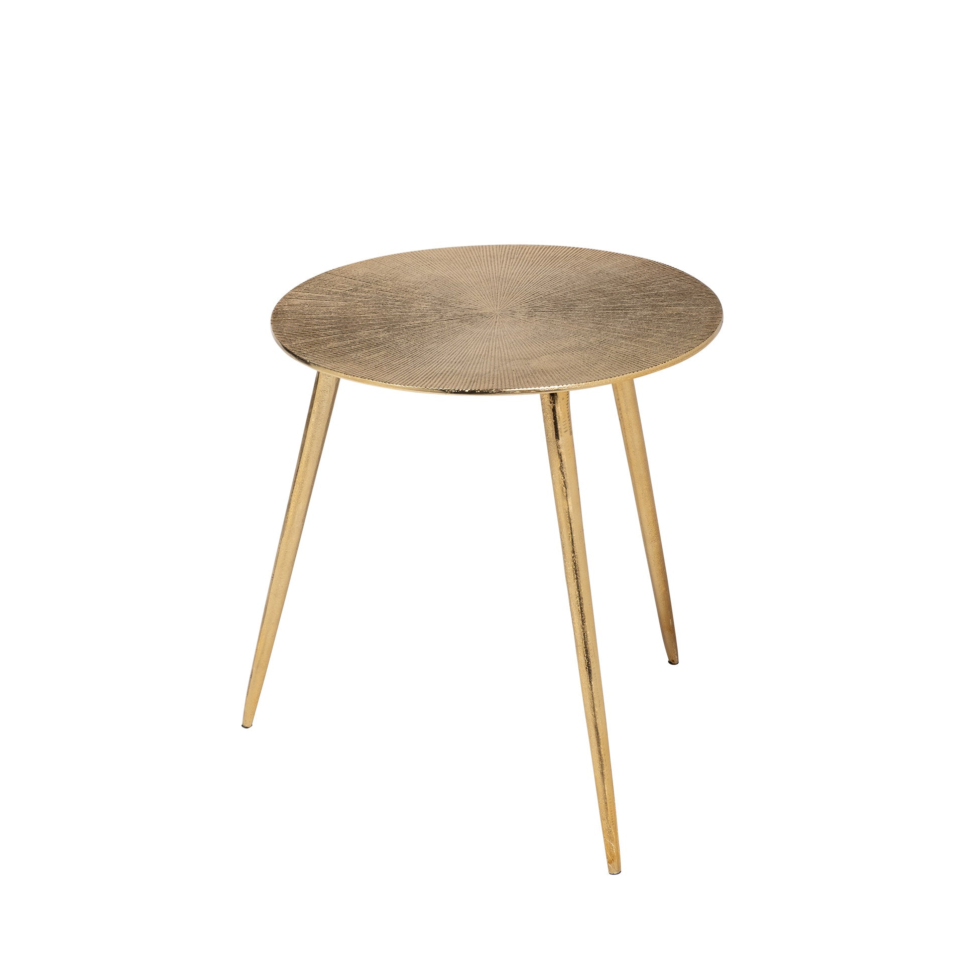 Gold-Toned Cast Aluminum Accent Table with Round Top