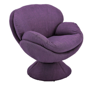 Comfy Purple Swivel Wing Arm Accent Chair