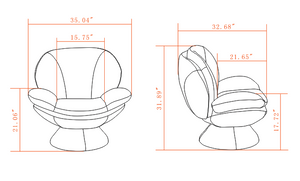 Comfy Straw Swivel Wing Arms Accent Chair