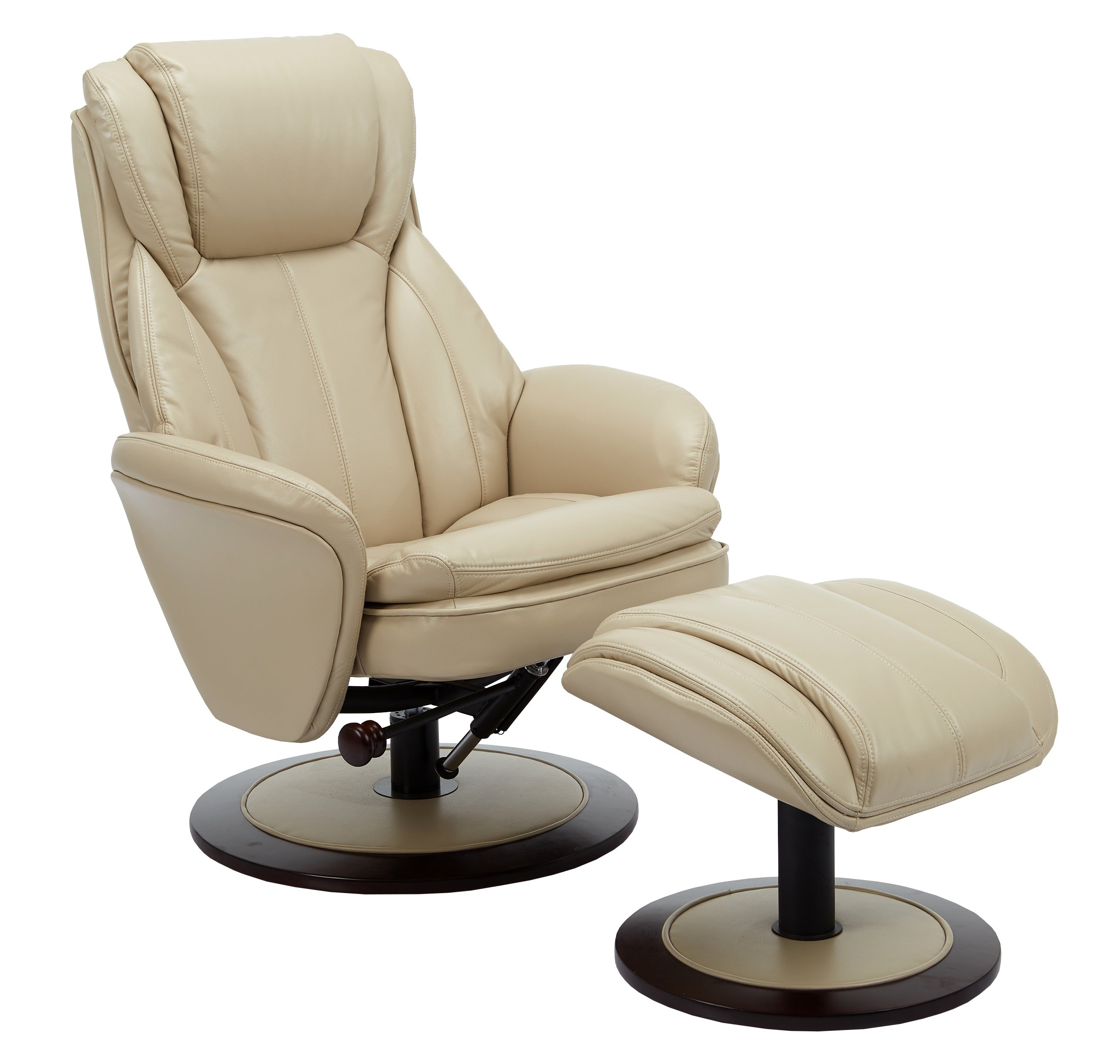 Cobblestone Faux Leather Swivel Adjustable Recliner and Ottoman Set