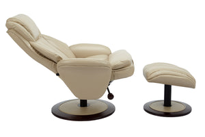 Cobblestone Faux Leather Swivel Adjustable Recliner and Ottoman Set