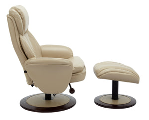 Cobblestone Faux Leather Swivel Adjustable Recliner and Ottoman Set