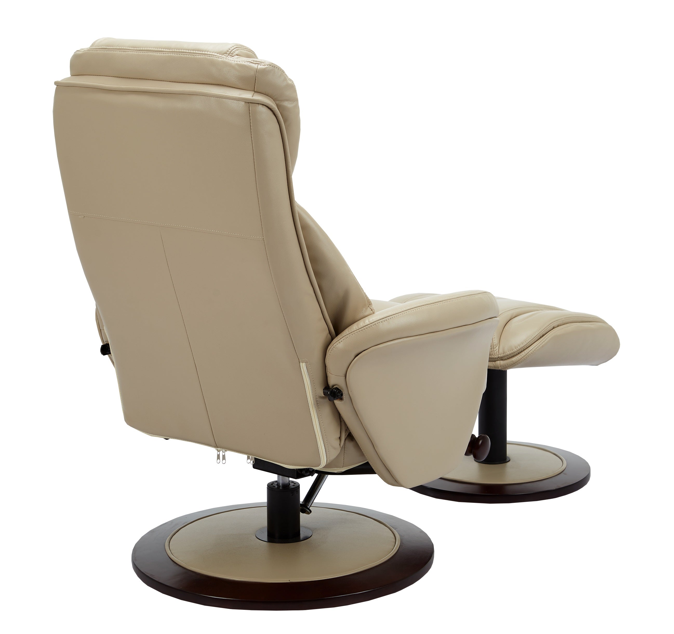 Cobblestone Faux Leather Swivel Adjustable Recliner and Ottoman Set