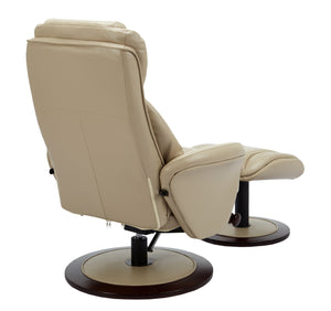Cobblestone Faux Leather Swivel Adjustable Recliner and Ottoman Set