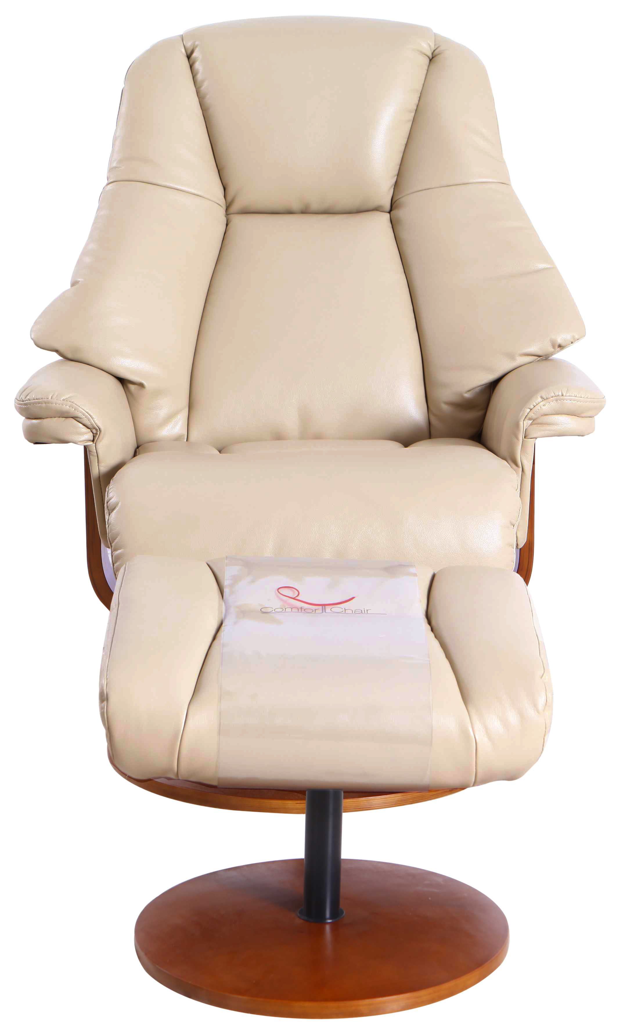 Cobble Faux Leather Swivel Adjustable Recliner and Ottoman Set