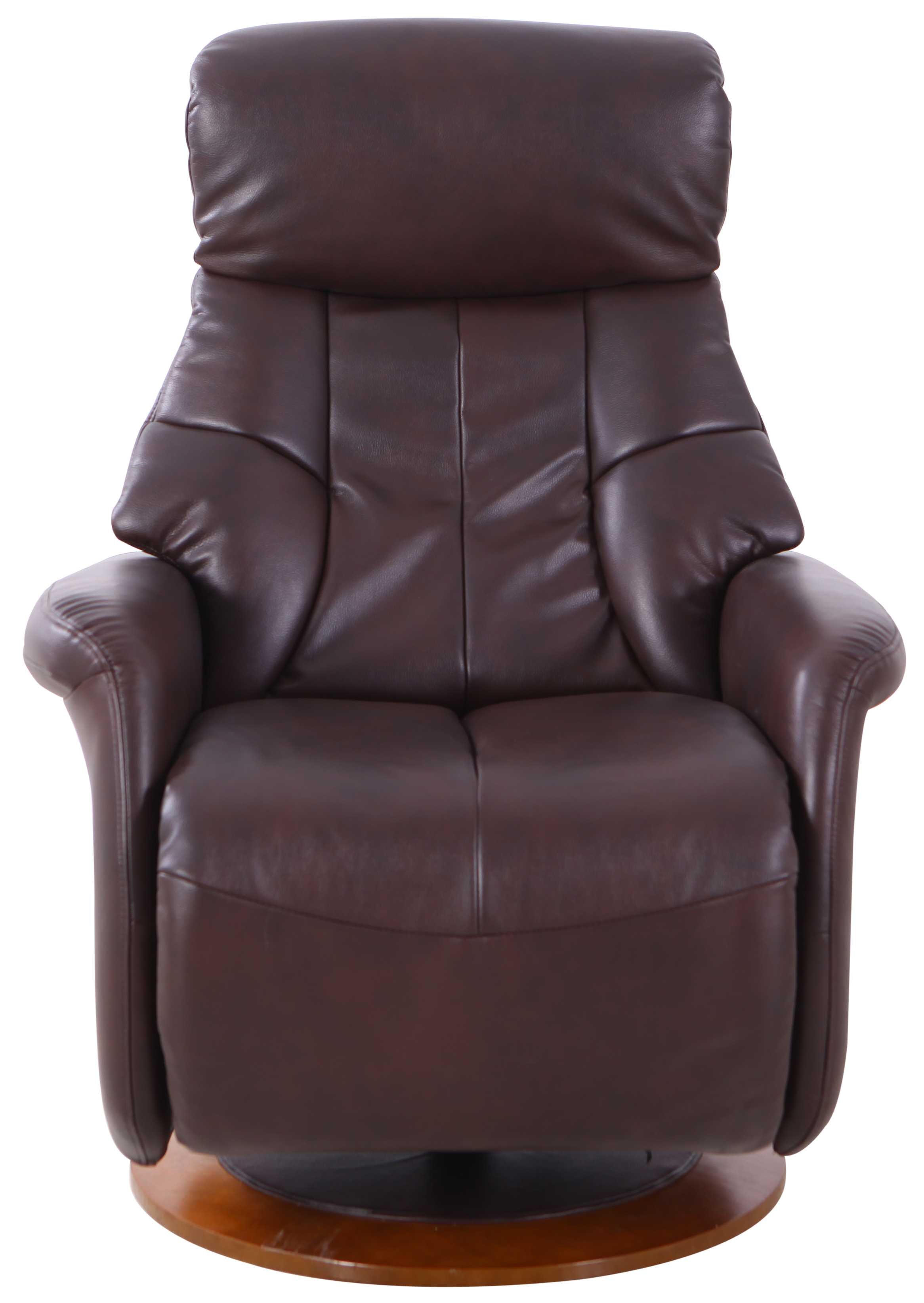 Espresso Faux Leather Swivel Adjustable Recliner Chair