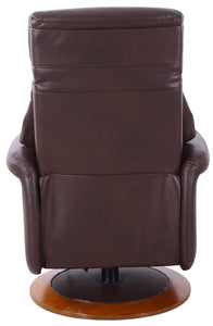 Espresso Faux Leather Swivel Adjustable Recliner Chair